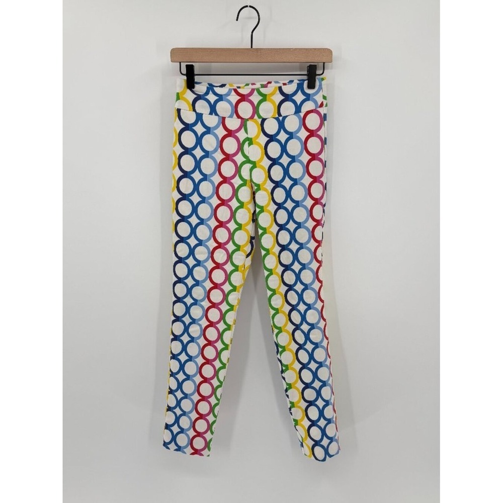 Krazy Larry Size 2 Retro Funky Ankle Pants Geometric Artsy Travel Made in USA